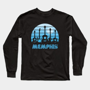 Retro Sunset Memphis Guitars Long Sleeve T-Shirt